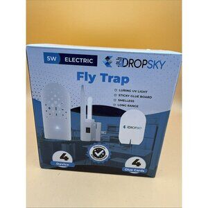 4 pk Dropsky Indoor Flying Insect Trap Plug in Bug Light 4 Traps  4 Cards